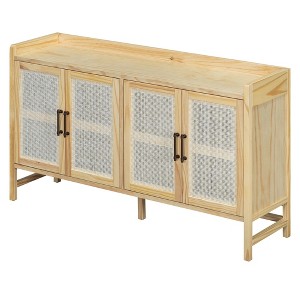 NicBex Buffet Cabinet with Storage Rustic Decorative Rattan Doors Sideboard Cabinet with Adjustable Shelves for Dining Room - 1 of 4