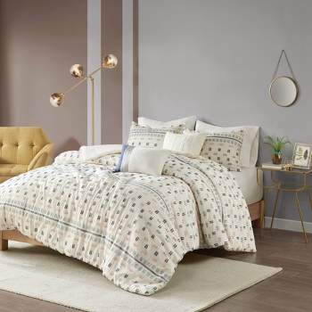Home Essence Hayden 5 Piece Reversible Comforter Bedding Set, Full/Queen,  Aqua 