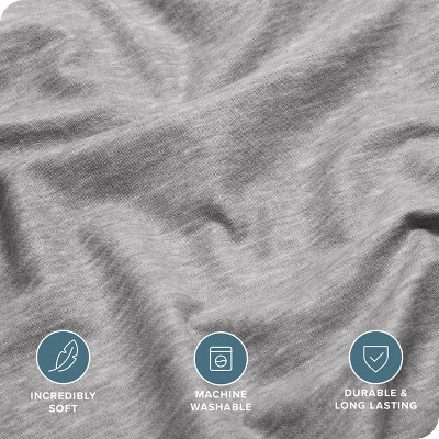 Heather Light Grey Full/Queen Cotton Flannel Duvet Cover Set