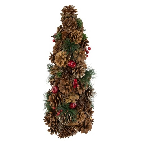 Northlight 11.25 Red and Green Christmas Tree Cut-Out with Miniature  Ornaments Tabletop Decoration