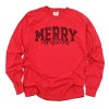 Merry Christmas Varsity Checkered - Garment Dyed Long Sleeve - 2 of 3