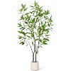 GAOMON Artificial Eucalyptus Tree, Tall Faux Eucalyptus Plant with Willow Like Leaves, Indoor Fake Tree in Black Plastic Pot - 2 of 4