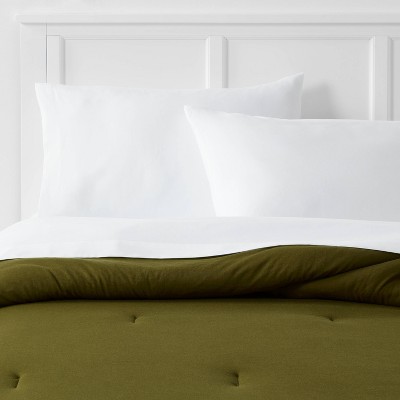 Twin/Twin Extra Long Jersey Solid Comforter Olive - Room Essentials™