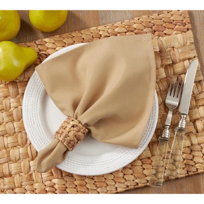 Cappuccino Polyester Everyday Cloth Table Napkins, 20" Set of 12