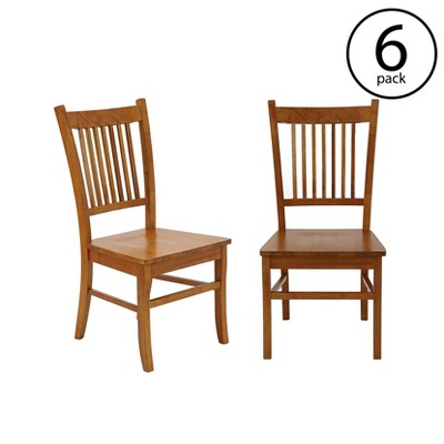 Coaster Home Furnishings Marbrisa Slat Hardwood Contemporary Modern Ladder Back Side Dining Room Chairs, Sienna Brown (Set of 6)