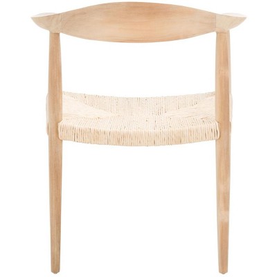 Mid-Century Teak and Twisted Rattan 33" Accent Chair