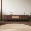Modern Design TV Stand for 75" TVs, Media Console with Rattan Drawer and Sliding-Door Cabinets for Living Room - 4 of 4