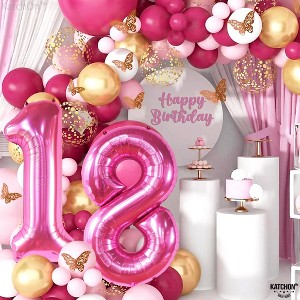 KatchOn, Hot Pink 18 Balloon Numbers - 40 Inch | Pink 18th Birthday Decorations for Girls - 1 of 4