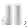 iDesign Freestanding Toilet Paper Canister, Set of 2, White, Made in USA - 2 of 4