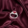 Slickblue Sophisticated 1ct Oval Quartet CZ Ring for Women, Rhodium-Plated, 3-Stone Red Cubic Zirconia Jewelry, Sizes 5-10 - 3 of 3