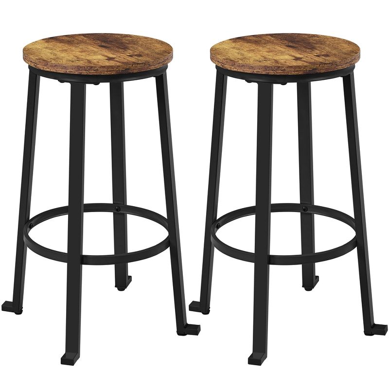 Yaheetech 26" H Pub Height Stools with Metal Frame Backless Barstools Set of 2, 1 of 7