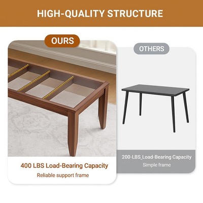 Farmhouse Dining Table for 6-8 People, 70.87 Inch Wooden Table, Rectangle Dining Room Table with Strong Legs for Apartment, Living Room, Restaurant