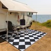 Outdoor Rug for Backyard Modern Checkered Rug Stain-Resistant Non-Slip Balcony Carpet - 2 of 4
