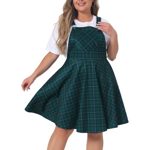HER Oversized Plaid Overalls