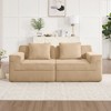 Okak Modern Corduroy Fabric Boneless Floor Futon Sofa for Living Room Bedroom,2-Seat Loveseat Rest Sofa with Comfy Backrest & Pillows - 2 of 4