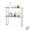 Heavy Duty Stainless Steel Table with Shelves Commercial Kitchen Prep Table with 2 Tier Overshelf - 2 of 4