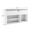 Shoe Storage Bench with Cushion, Lift-Top Storage Box, 2-Tier Open Shoe Rack - Wooden Entryway & Bedroom Bench - 3 of 4
