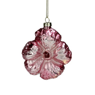 Northlight 3.5" Light Pink Glass Flower Christmas Ornament