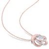 EVERLY JEWELRY | Rose Plated Sterling Silver 2 3/5ct TGW White Topaz Interlaced Floral Swirl Pendant with Chain, 18 inc - 4 of 4
