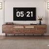 ORRD  70" Mid Century Modern TV Stand for 80" TVs, Media Console with Tambour Doors, Power Outlet & Drawers - 2 of 4
