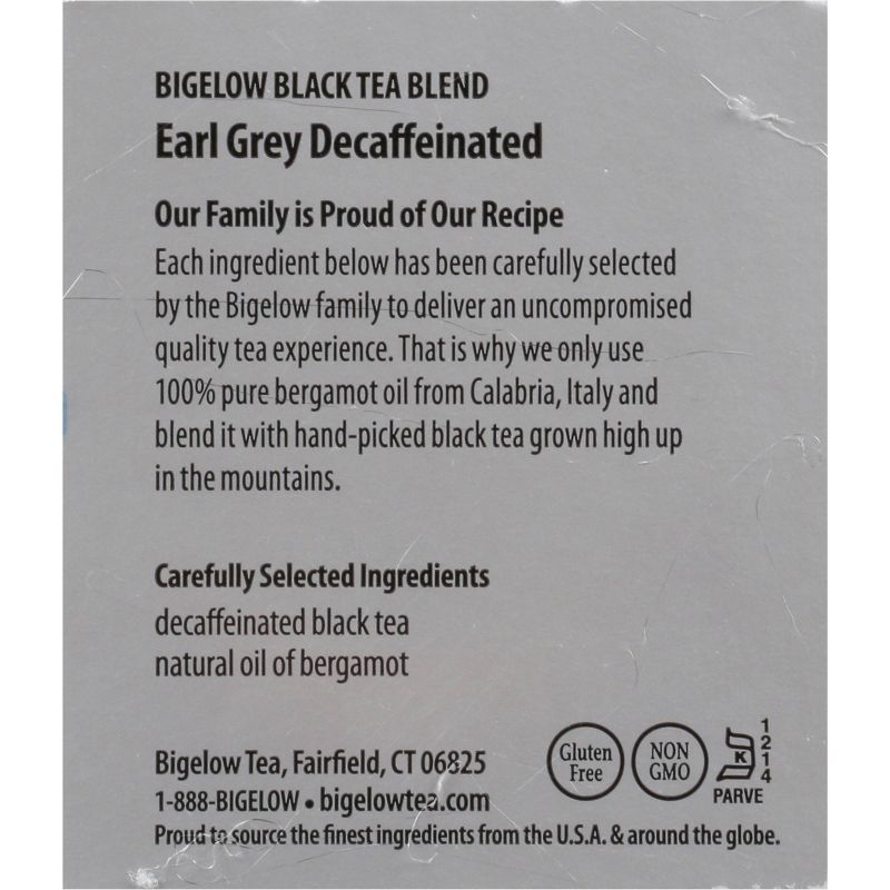 Bigelow Earl Grey Black Tea Bags Decaffeinated - 20ct, 6 of 8