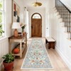 Floral Washable Area Rug Vintage Large Rugs for Living Room Soft Non-Slip Carpet - 3 of 4
