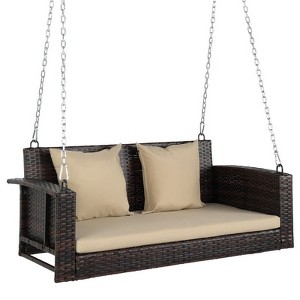 Karl Home 2-Person Wicker Outdoor Porch Swing - 1 of 4