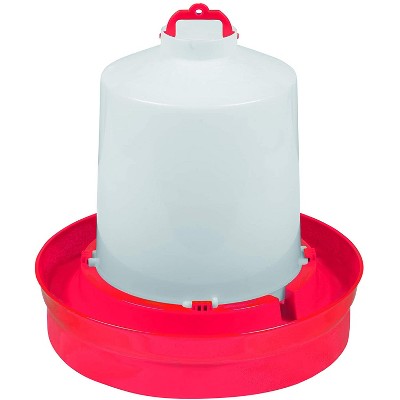 Little Giant DBW2 Deep Base Automatic Poultry Waterer Dispenser for Chickens & Birds, Red, 2 Gallon