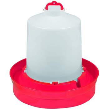 Little Giant DBW2 Deep Base Automatic Poultry Waterer Dispenser for Chickens & Birds, Red, 2 Gallon