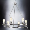 Urban Ambiance Luxury Luxe Industrial Chandelier,  27-1/2"H x 28"W,  Brushed Nickel Finish, UHP2242 - 3 of 4