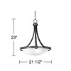 Possini Euro Design Deco Oil Rubbed Bronze Pendant Chandelier 21 1/2" Wide Modern White Marbled Bowl Glass 3-Light Fixture for Dining Room Kitchen - 4 of 4