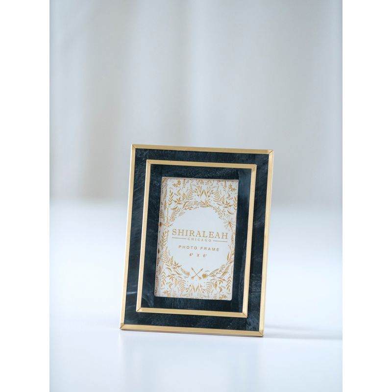 Shiraleah Black and Gold Roma 4" X 6" Picture Frame, 2 of 5