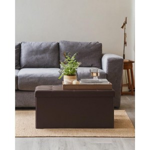 30" Storage Ottoman Bench, Ottoman with Storage, Leather Storage Bench, Hold up to 660lb for Living Room - 1 of 4