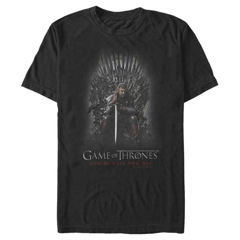 Men's Game of Thrones Ned on Iron Throne T-Shirt, 1 of 5
