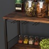 Wooden Wine Bar Cabinet for Small Spaces, Compact Drinks Storage with Adjustable Wine Racks & Glass Holder, Kitchen Sideboard for Flats - 3 of 4