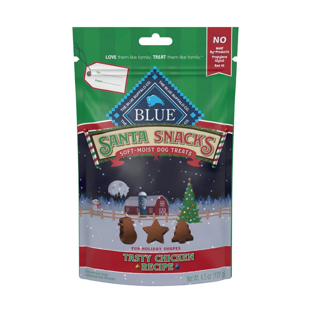 Photos - Dog Food Blue Buffalo Santa Snacks Tasty Chicken Recipe Soft Dog Treats - 4.5oz 