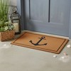 HomeRoots 16" X 30" Light Brown And Navy Blue Anchor Indoor Coir Door Mat - 2 of 4