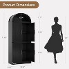 72" Arched Bookshelf with 4 Doors - Modern Farmhouse Bookcase with Open Shelf for Living Room & Bedroom (Black) - 2 of 4