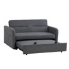 Convertible Sleeper Sofa Bed With Pull Out Bed, USB Socket, Spring Support, Side Pocket, Trundle Multifunctional Loveseat Sofa Couch For Living Room - 4 of 4