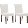 Upholstered Dining Chairs Set of 2, Fabric Kitchen Side Chairs with Sturdy Wood Legs, Comfortable Soft Linen for Dining Room, Restaurant - 2 of 4