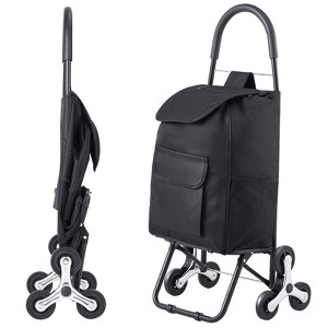 VEVOR Stair Climber Trolley Dolly, 36L Folding Shopping Cart, Grocery Cart Trolley Laundry Stair Climbing Handcart with 6 Wheels & Oxford Cloth Bag - 1 of 4
