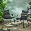 Set of 2 Outdoor Patio Accent Chairs with Rope-Woven Seat and Backrest, Modern Garden Armchairs for Balcony or Backyard – The Pop Home - 2 of 4