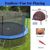 Vynxaria 15FT Trampoline with Basketball Hoop Inflator and Ladder(Inner Safety Enclosure) Blue - 3 of 4