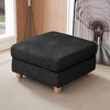 MYINDA Oversized Footrest, Corduroy Upholstery with Wooden Legs, Removable Ottoman for Entryway, Living Room, Sofa Supplemental Seating - 2 of 4