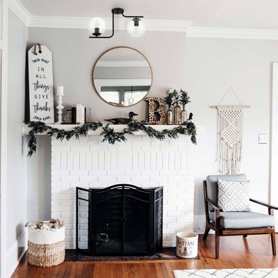 21.93" Black and Clear Glass 2-Light Semi Flush Mount