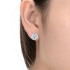 Guili Sterling Silver Colored Cubic Zirconia Round Halo Stud Earrings, a Radiant and Classic Jewelry Piece for a Versatile and Elegant Appeal - 2 of 4