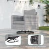Sonkuki 8-Piece Patio Conversation Set, Outdoor Furniture Set with 4 Rattan Swivel Rocking Chairs, Side Table, Ottoman and Navy Blue Cushion - 3 of 4