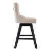 Swivel Velvet Barstools with Button Tufted Decoration and Wooden Legs, and Chrome Nailhead Trim, Leisure Style Bar Chairs,Bar stools, Set of 2 - 3 of 4