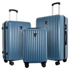 ROBOTIME Luggage, Suitcase Set with Double Spinner Wheels and U-Shaped Pillow, Large Capacity Case for Trips, 3PCS, Blue, 30.31"*19.29"*11.83" - 1 of 4