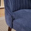 Okak Flocking Linen Dining Chairs Set of 2, Modern Kitchen Chairs with Comfy Fabric Upholstered, Accent Chairs with Curved Solid Wood Legs - 3 of 4